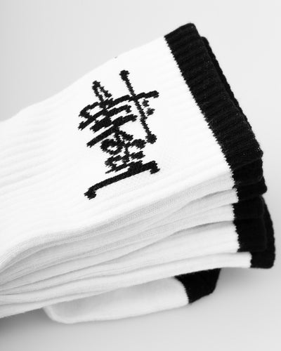 Stussy - Graffiti Crew Sock 3 Pack Mens - White / Black