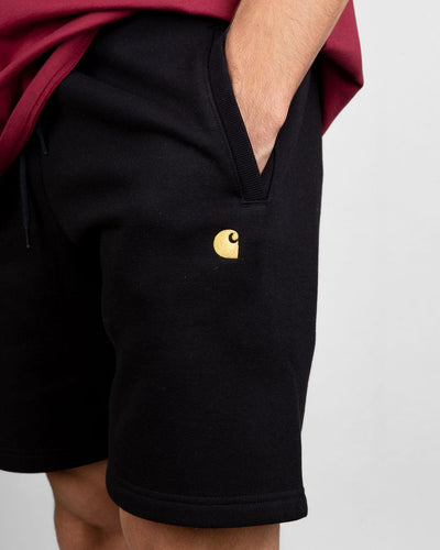 Carhartt - Chase Sweat Short - Black / Gold Shorts Carhartt   