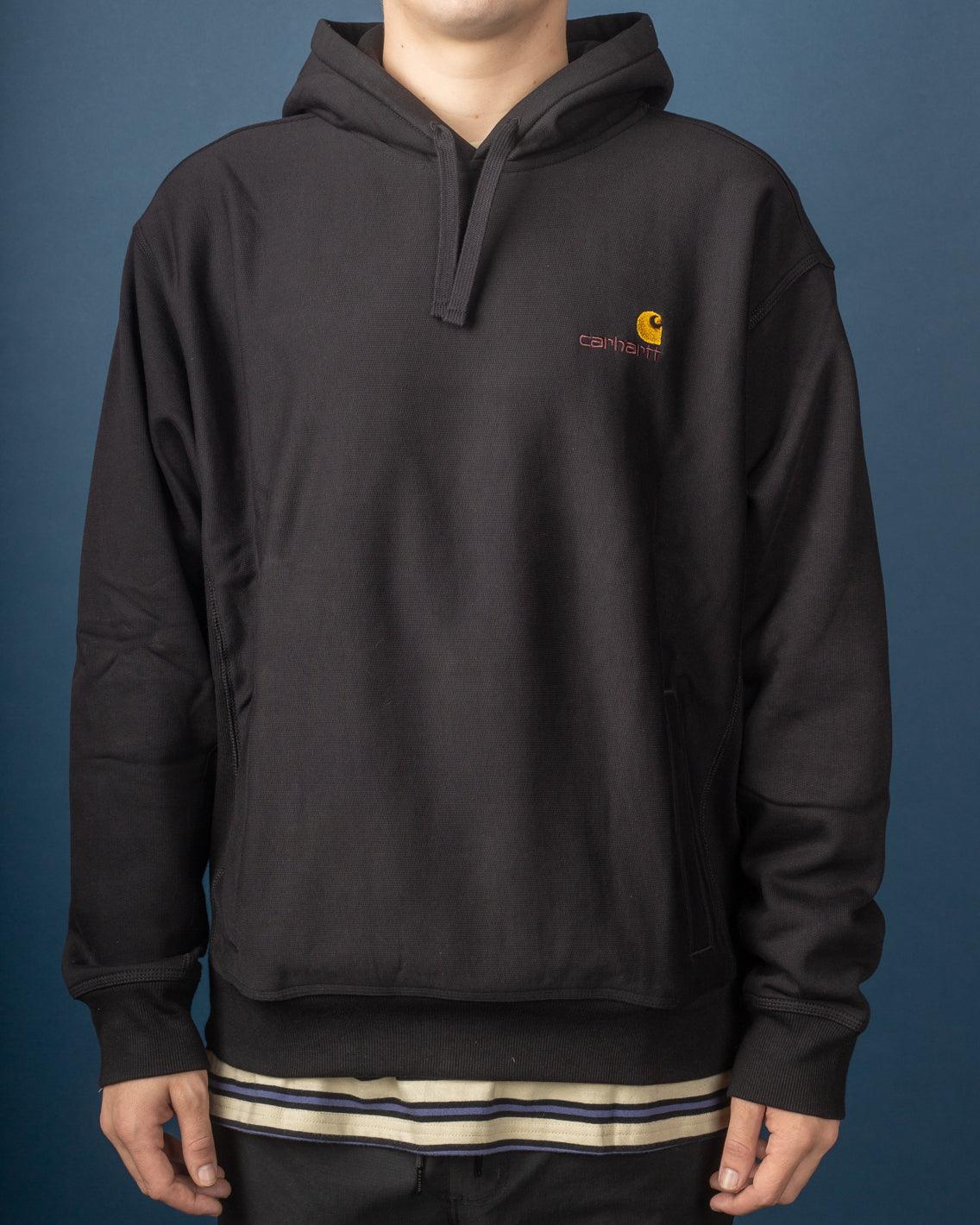 Carhartt - Hooded American Script Sweat  - Black Hoodies Carhartt   