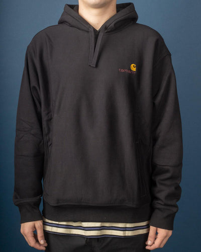 Carhartt - Hooded American Script Sweat  - Black Hoodies Carhartt   