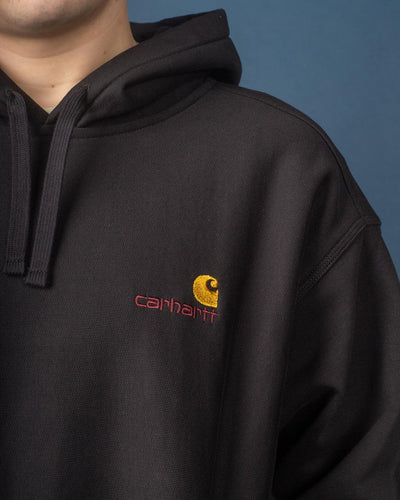 Carhartt - Hooded American Script Sweat  - Black Hoodies Carhartt   