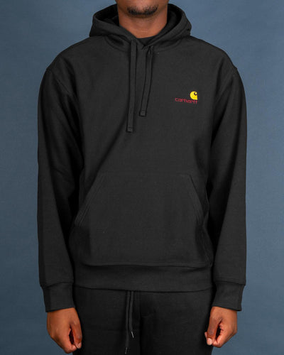 Carhartt - Hooded American Script Sweat  - Black Hoodies Carhartt   