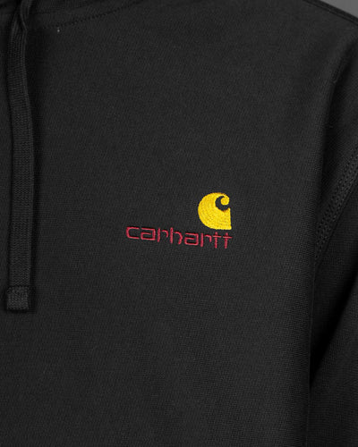 Carhartt - Hooded American Script Sweat  - Black Hoodies Carhartt   