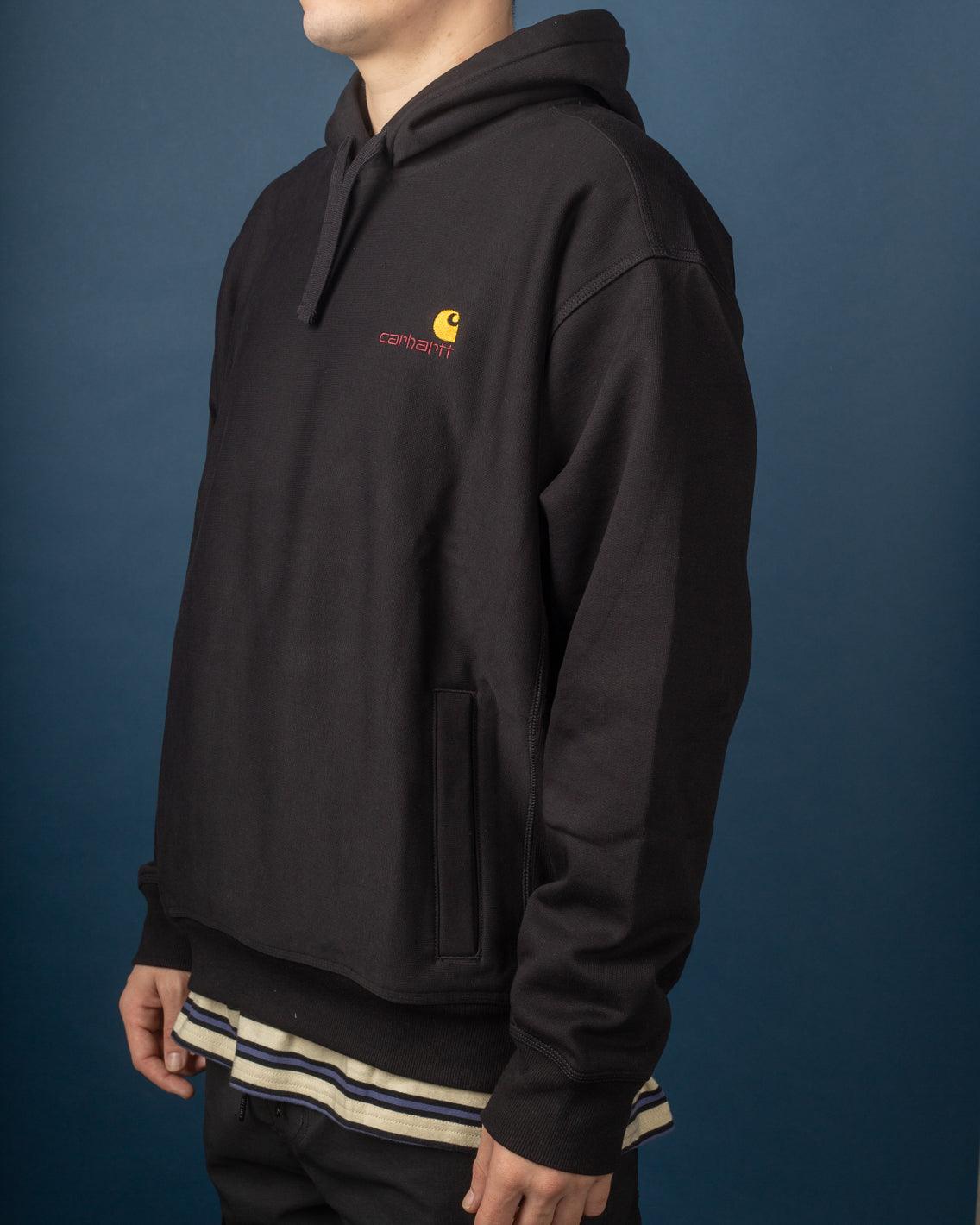 Carhartt - Hooded American Script Sweat  - Black Hoodies Carhartt   