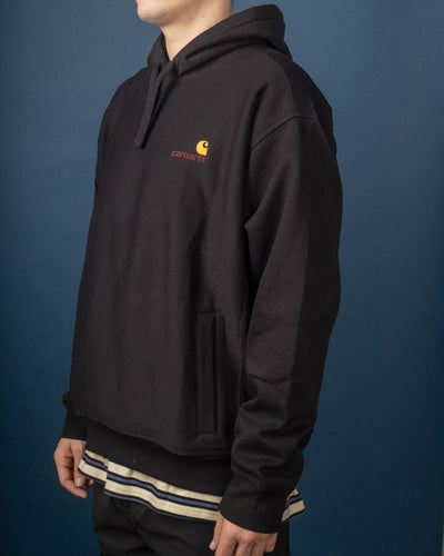 Carhartt - Hooded American Script Sweat  - Black Hoodies Carhartt   