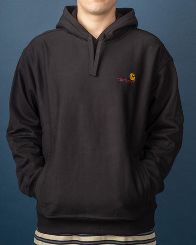 Carhartt - Hooded American Script Sweat  - Black Hoodies Carhartt   
