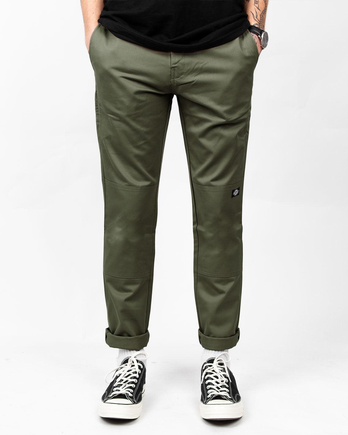 Dickies - 918 Double Knee Slim Fit Workpant - Army Green Pants & Chinos Dickies   