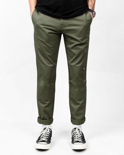 Dickies - 918 Double Knee Slim Fit Workpant - Army Green Pants & Chinos Dickies   