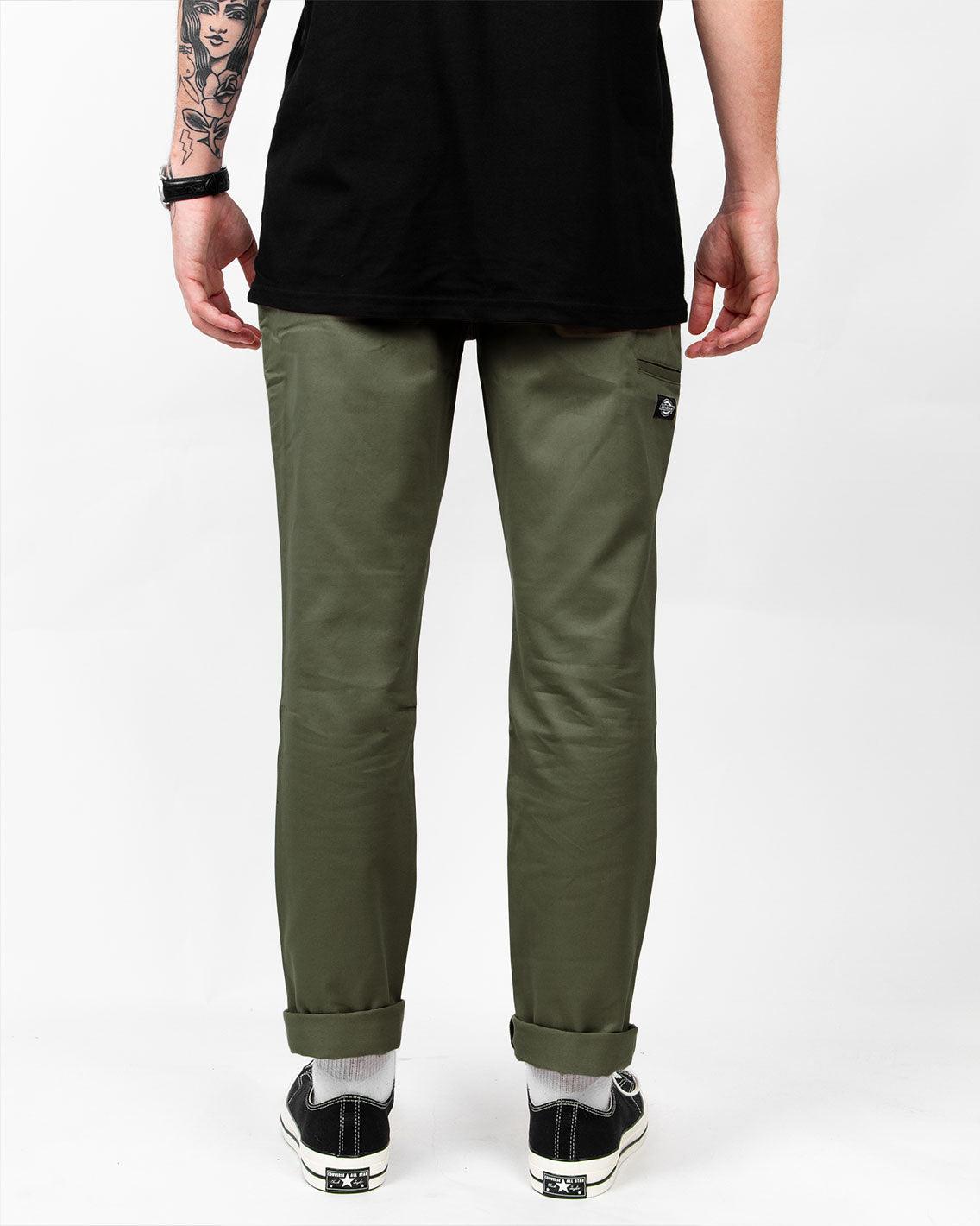 Dickies - 918 Double Knee Slim Fit Workpant - Army Green Pants & Chinos Dickies   