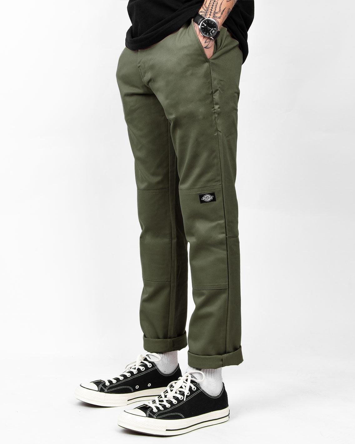 Dickies - 918 Double Knee Slim Fit Workpant - Army Green Pants & Chinos Dickies   