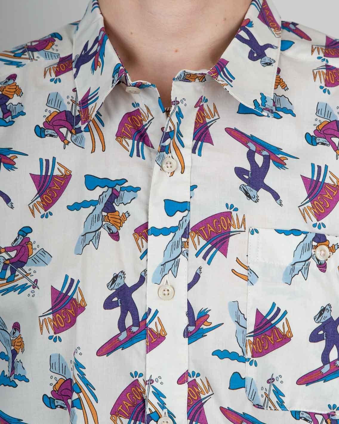 Patagonia - M's Go To Shirt - Mr Badger / Dark Natural Shirts Patagonia   