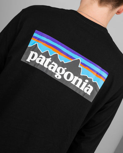 Patagonia - M's LS P-6 Responsibili Tee - Black T-Shirts Patagonia   