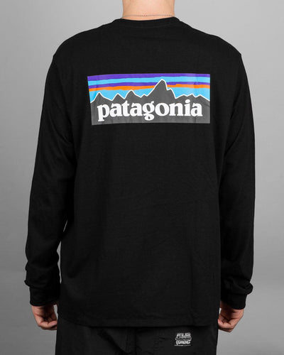 Patagonia - M's LS P-6 Responsibili Tee - Black T-Shirts Patagonia   