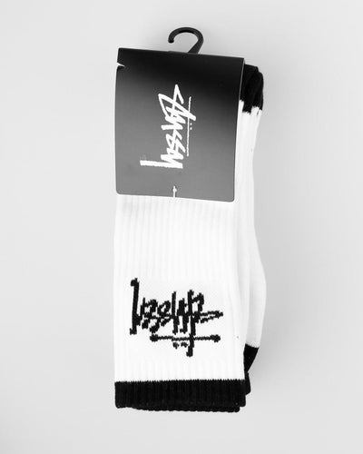 Stussy - Graffiti Crew Sock 3 Pack Mens - White / Black Socks Stussy   