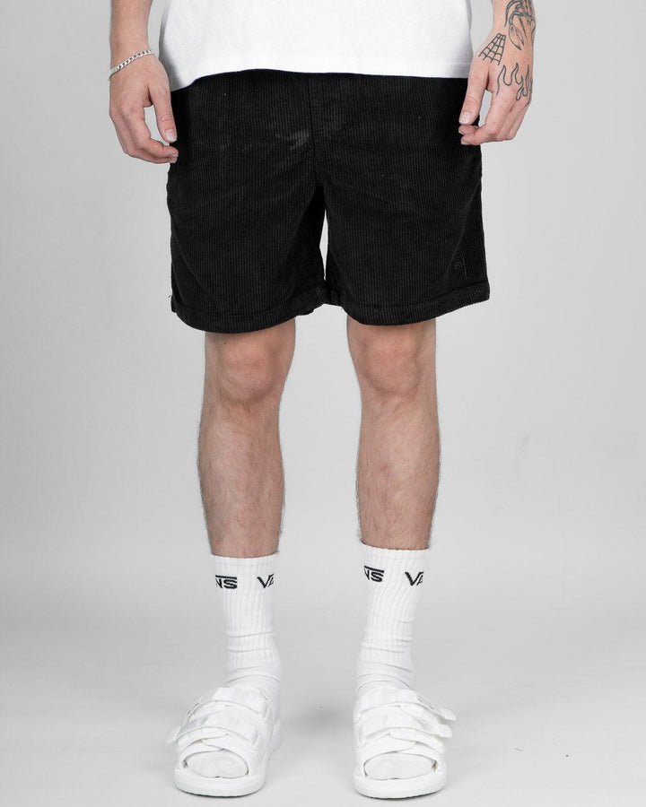 Stussy Wide Wale Cord Beachshort in Black | FallenFront