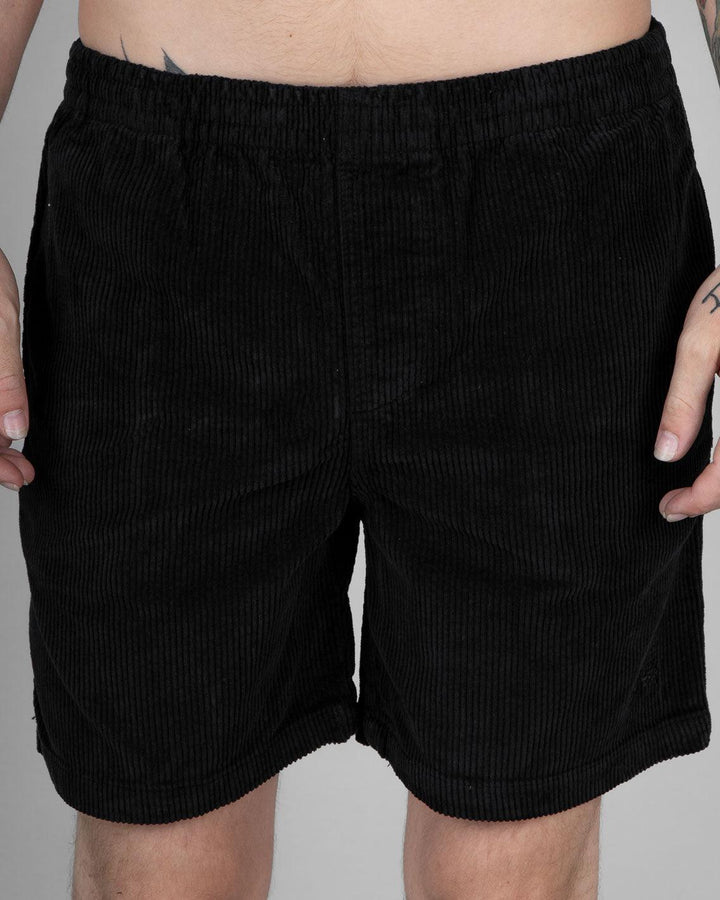 Stussy Wide Wale Cord Beachshort in Black | FallenFront